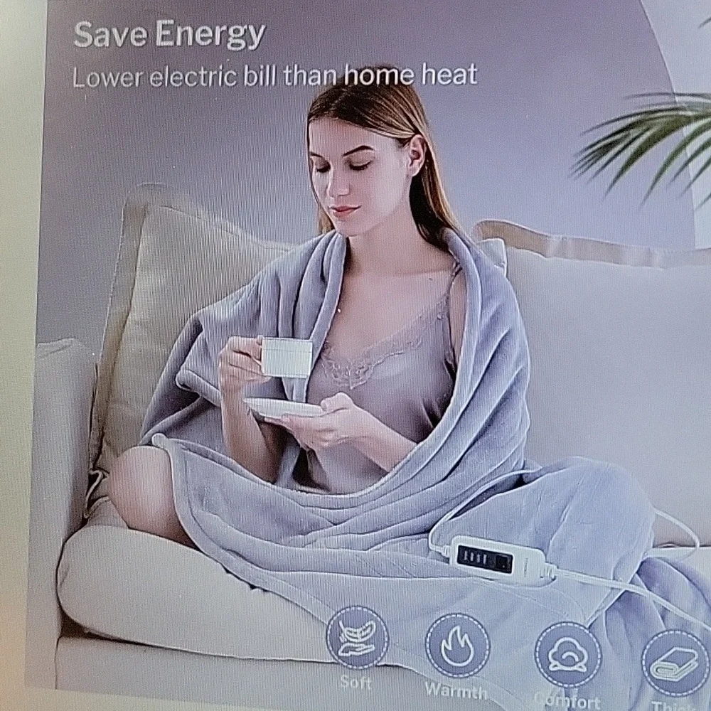 Coriwell Pink Heated Electric Throw white Sherpa 50x60